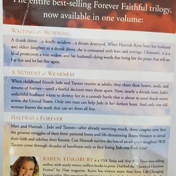 Forever Faithful: The Complete Trilogy PB Karen Kingsbury Morning Moment Forever - Picture 3 of 9